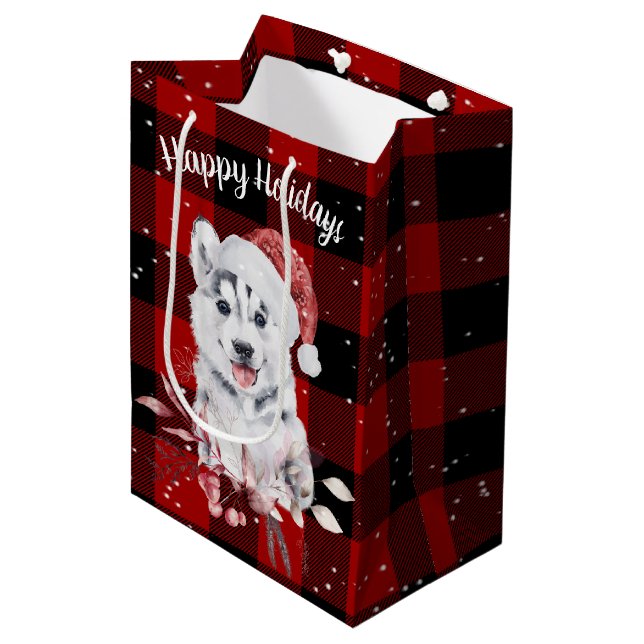Navidades Husky En Bolsa De Regalo Media Con Búfal (Angulo Anverso)