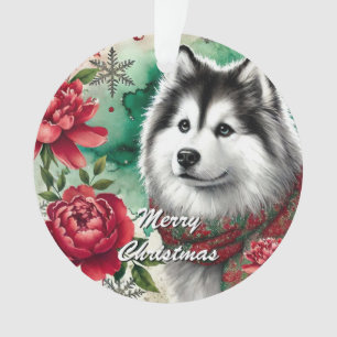 Navidades Husky Soñan con el Ornamento de Navidad
