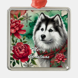 Navidades Husky Soñan con el Ornamento de Navidad