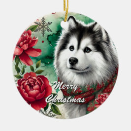 Navidades Husky Soñan con el Ornamento de Navidad