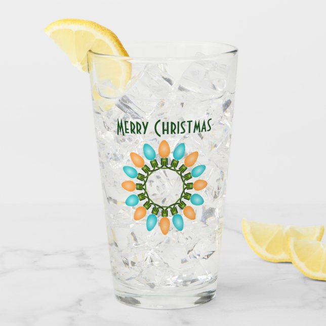 Navidades iluminan el círculo en Naranja y azul (Anverso (hielo))