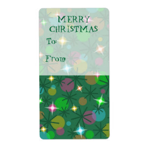 Navidades Iluminan el retrato de la etiqueta de re