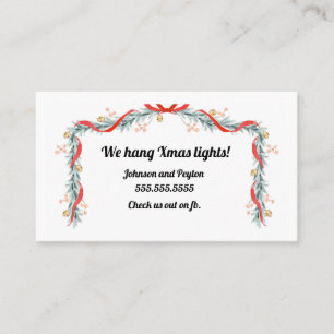 Navidades iluminan tarjetas de visita de instalaci