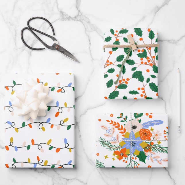 Navidades Ilustrados Colores Silenciados Papel de  (Anverso)