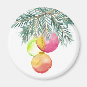 Navidades imanes acuarela baubles