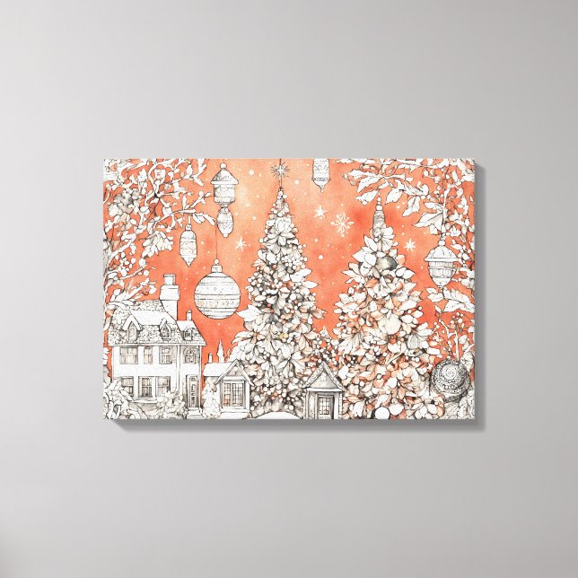 Navidades Impresión de tela de arte envuelto de co (Anverso)