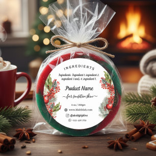Navidades ingrediente jabón hecho a mano Etiqueta