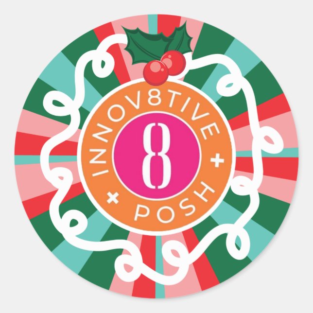 Navidades Innov8tive + Pegatina redondo clásico de (Anverso)