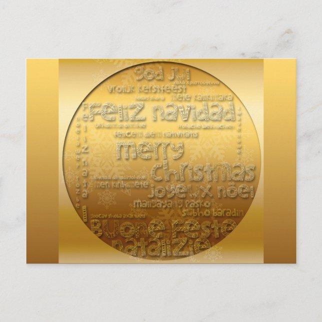 Navidades internacionales dorados Navidad H postal (Anverso)