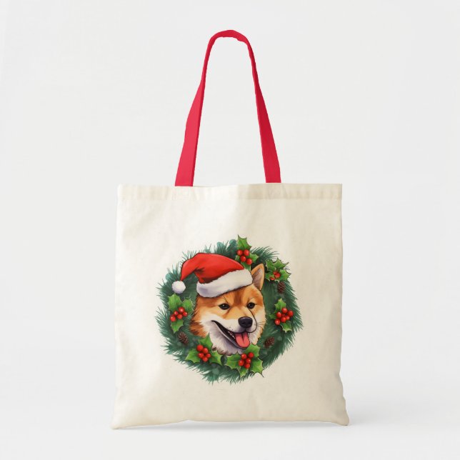 Navidades Inu de Shiba escribieron una bolsa (Frente)