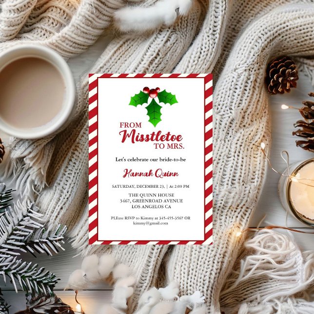Navidades invitación a ducharse de novia MIstlet a (Subido por el creador)