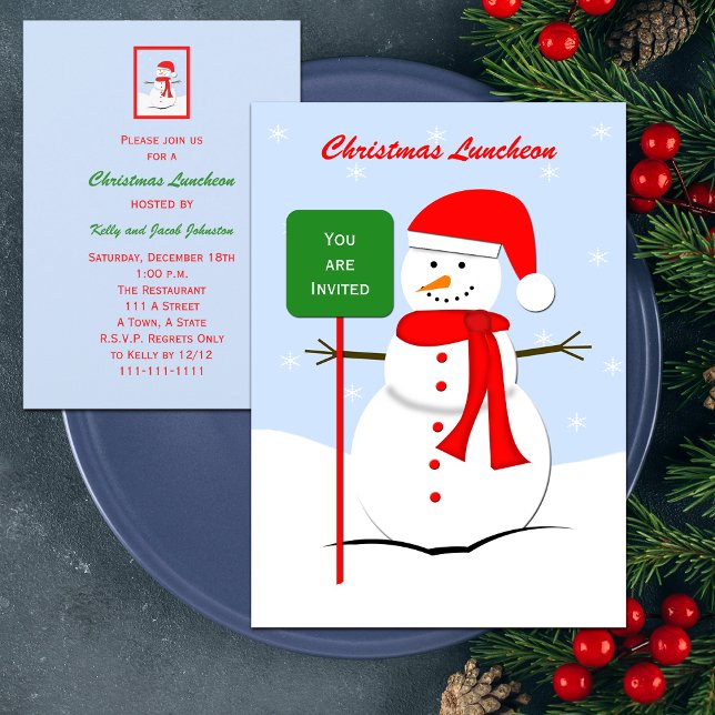 Navidades Invitación al almuerzo Snowman (Subido por el creador)