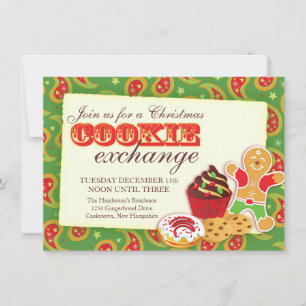 Navidades Invitación al intercambio y etiqueta de