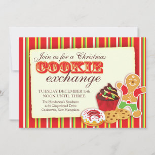 Navidades Invitación al intercambio y etiqueta de