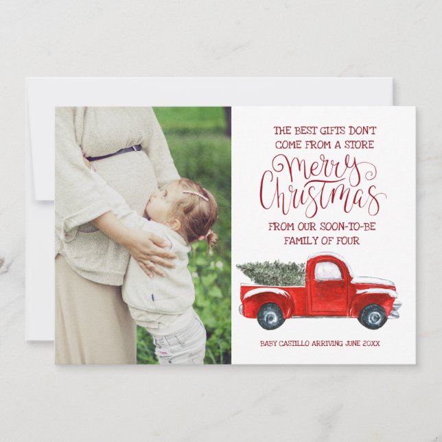 Navidades Invitación de embarazo - Camión de cosec (Anverso)