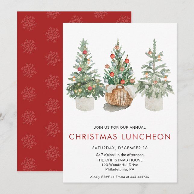 Navidades Invitación de vacaciones a los pinos del (Anverso / Reverso)