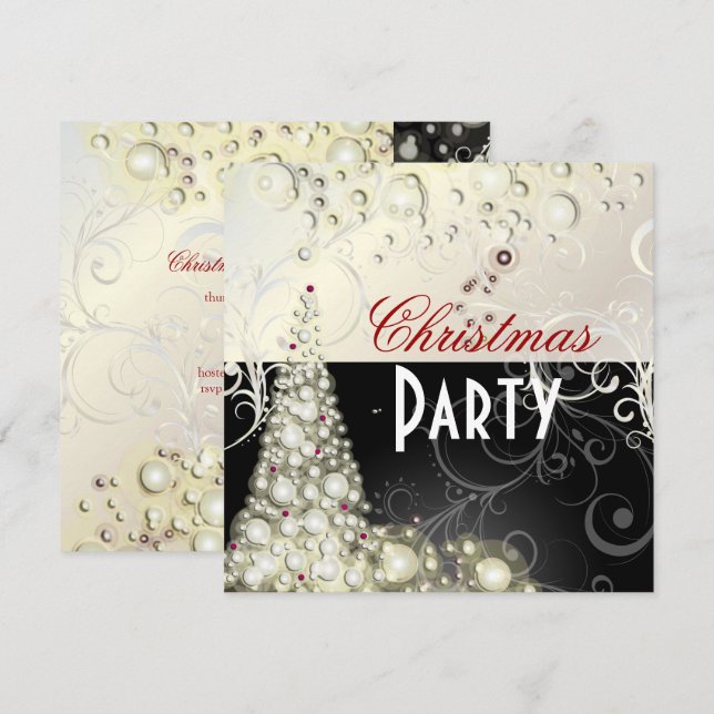 Navidades Invitaciones a fiestas, burbujas de cham (Anverso / Reverso)