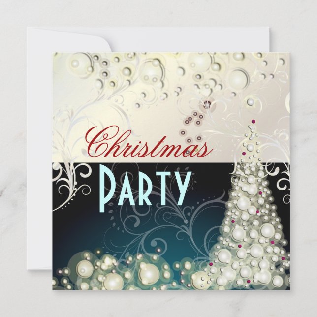 Navidades Invitaciones a fiestas, burbujas de cham (Anverso)