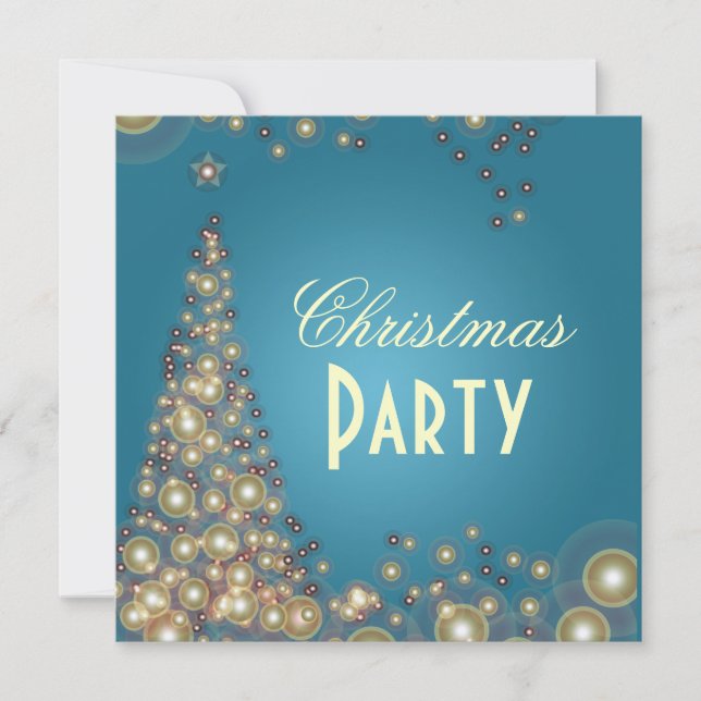 Navidades Invitaciones a fiestas, burbujas de cham (Anverso)