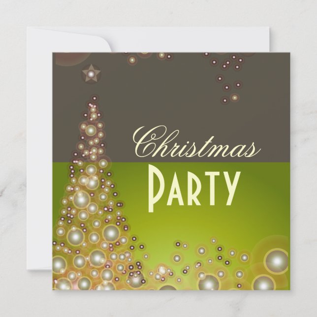 Navidades Invitaciones a fiestas, burbujas de cham (Anverso)
