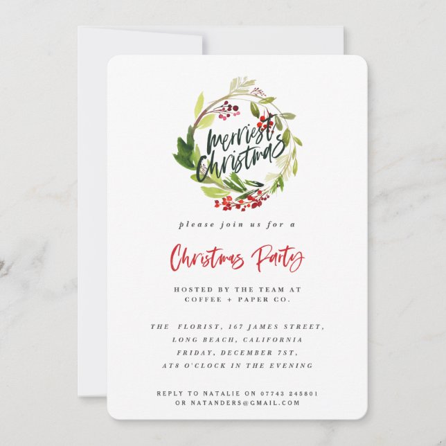 Navidades invitaciones a fiestas corporativas hoja (Anverso)