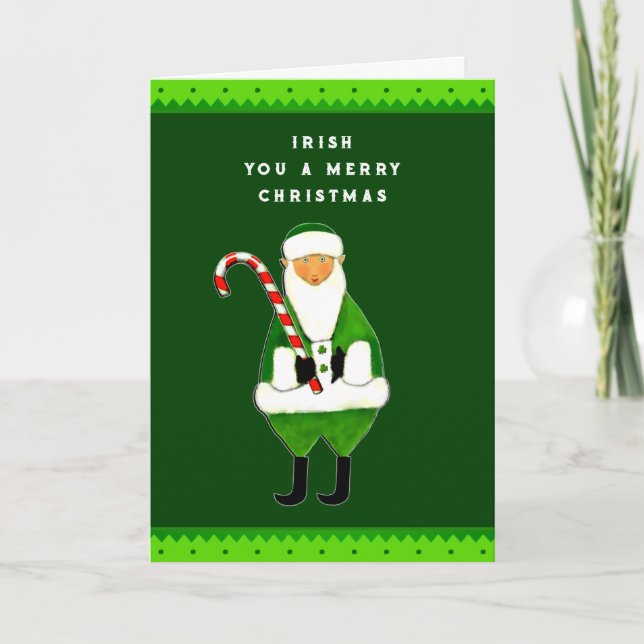 Navidades irlandeses saludan tarjeta de vacaciones (Anverso)