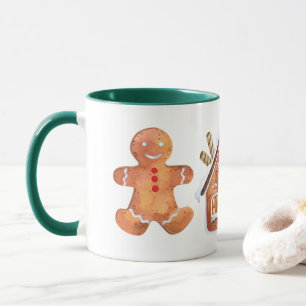 Navidades jengibre hombre pan dos tones taza de ca