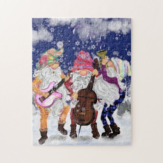 Navidades Jigsaw Puzzle Gift Gnomes Music Band (Vertical)