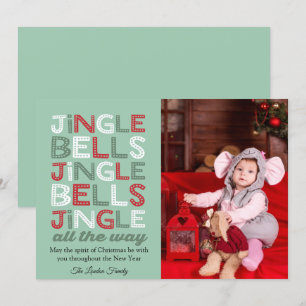 Navidades Jingle Bells con tarjeta de saludo fotog