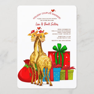 Navidades jirafas Parejas Ducha Invitación
