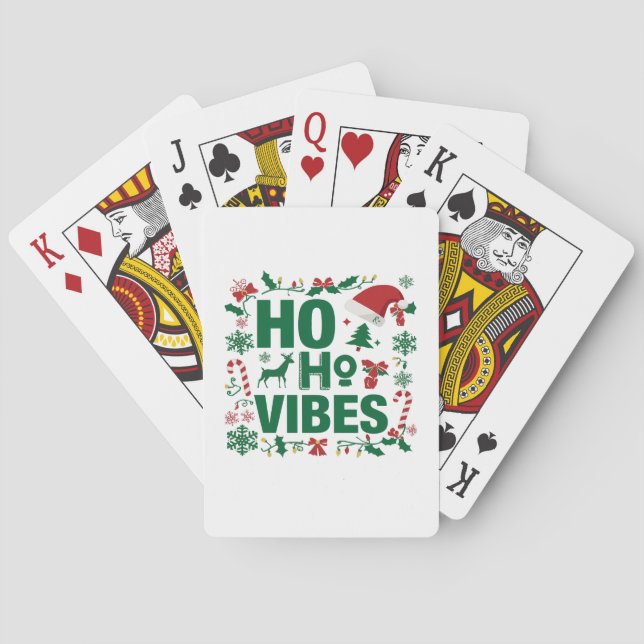 Navidades Jolly Ho Ho Ho Ho Juegan Cartas Deck (Reverso)