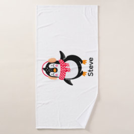 Navidades Jolly Penguin en una bufanda con bocanad