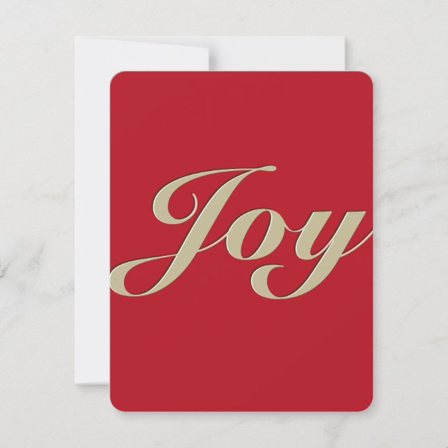 Navidades Joy Faux Tarjeta de vacaciones plana Gra (Anverso)
