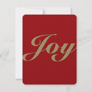 Navidades Joy Faux Tarjeta de vacaciones plana Gra