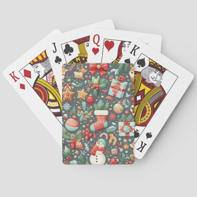 Navidades juego de cartas con temas de vacaciones (Reverso)