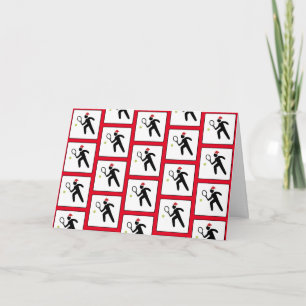 Navidades Jugador de tenis Tarjeta de patrón rojo