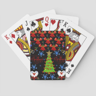 Navidades jugando a cartas negro