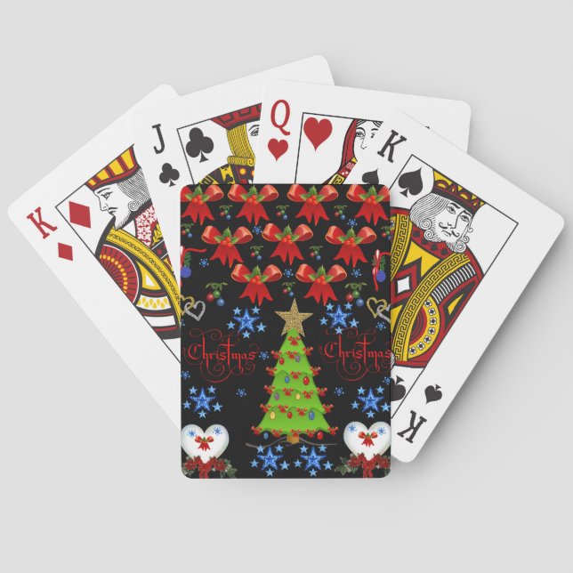 Navidades jugando a cartas negro (Reverso)