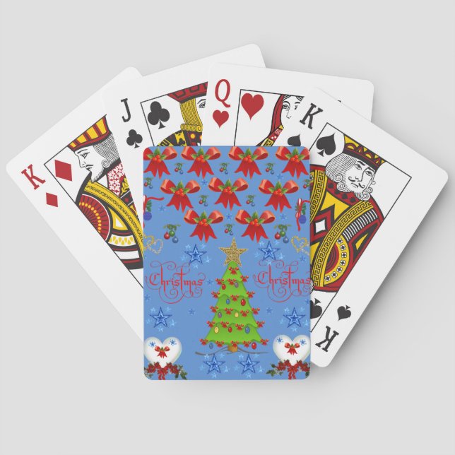 Navidades jugando a la cubierta de cartas azul cla (Reverso)