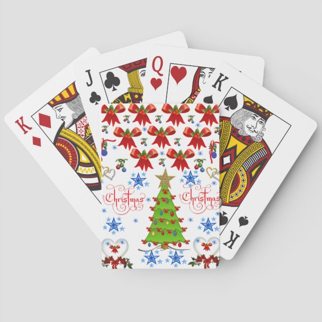 Navidades jugando a la cubierta de cartas blanco (Reverso)