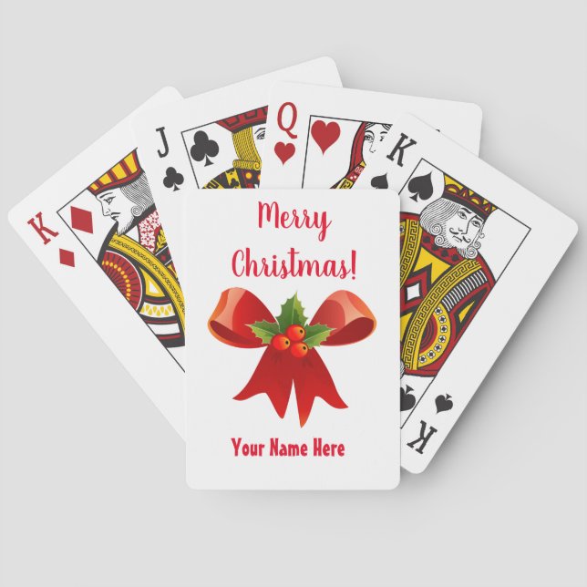Navidades jugando cartas personalizadas (Reverso)