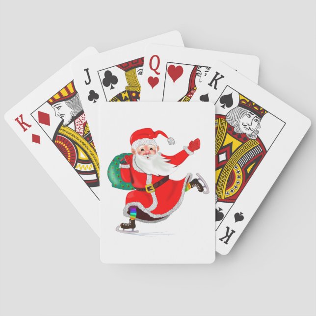 Navidades jugando cartas regalo de Santa Claus (Reverso)