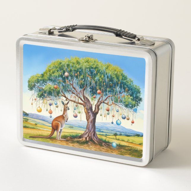 Navidades Kangaroo bajo árboles de goma (Anverso)