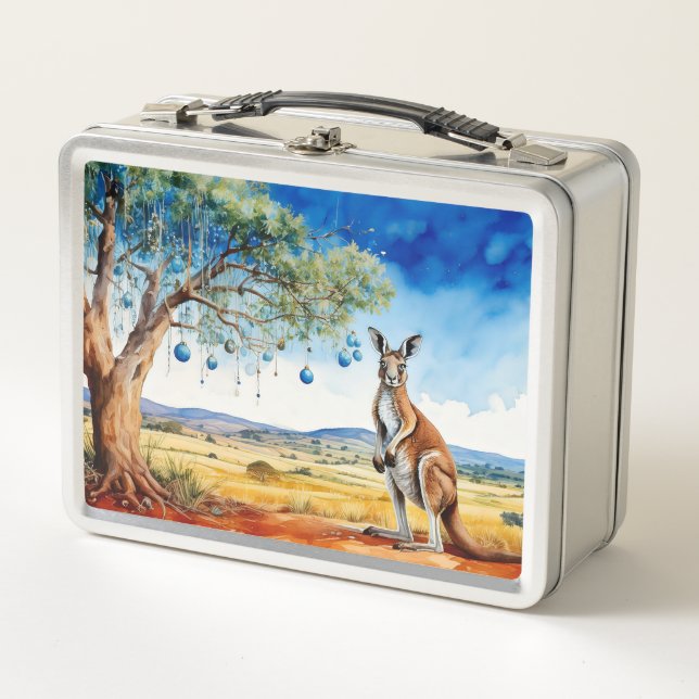 Navidades Kangaroo bajo árboles de goma (Anverso)