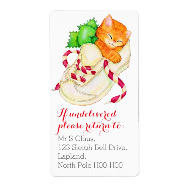 Navidades kitten devolver etiquetas de dirección (Frente)