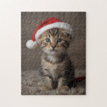 Navidades Kitten Puzzle Cute Funny Holiday Jigsaw