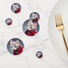Navidades Kitten Table Decoración Confetti