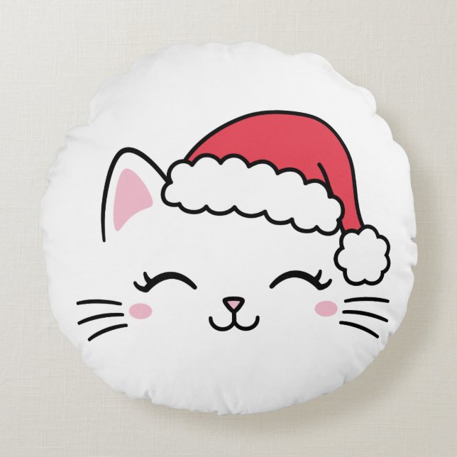 Navidades Kitty - Almohada redonda (Anverso)
