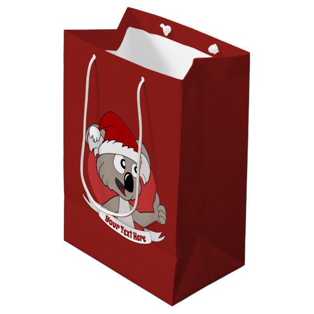 Navidades koala personalizado bolsa de regalo medi (Angulo Anverso)