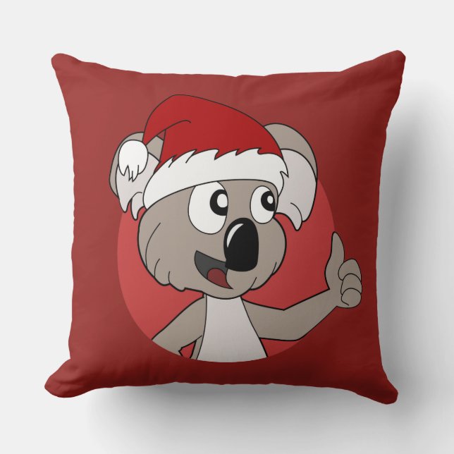 Navidades koala personalizado tiran almohada (Anverso)